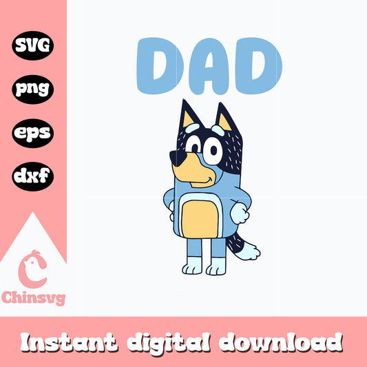 Bandit dad character svg, bluey cast svg, cartoon svg