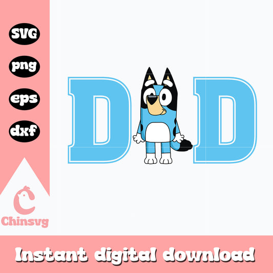 Bandit dad character svg, bluey dad svg, cartoon svg