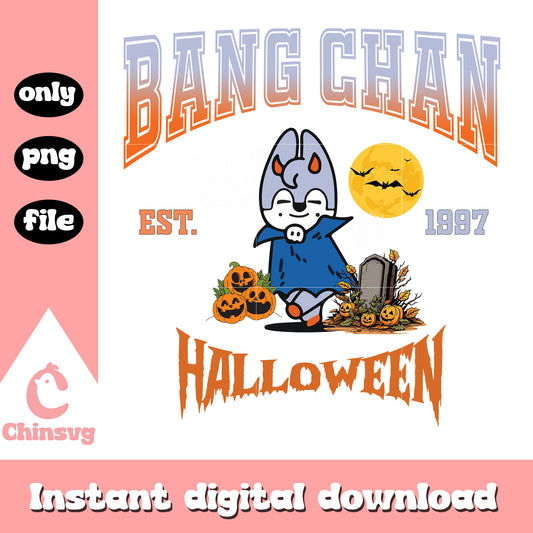 Bangchan character halloween day png, cartoon characters png