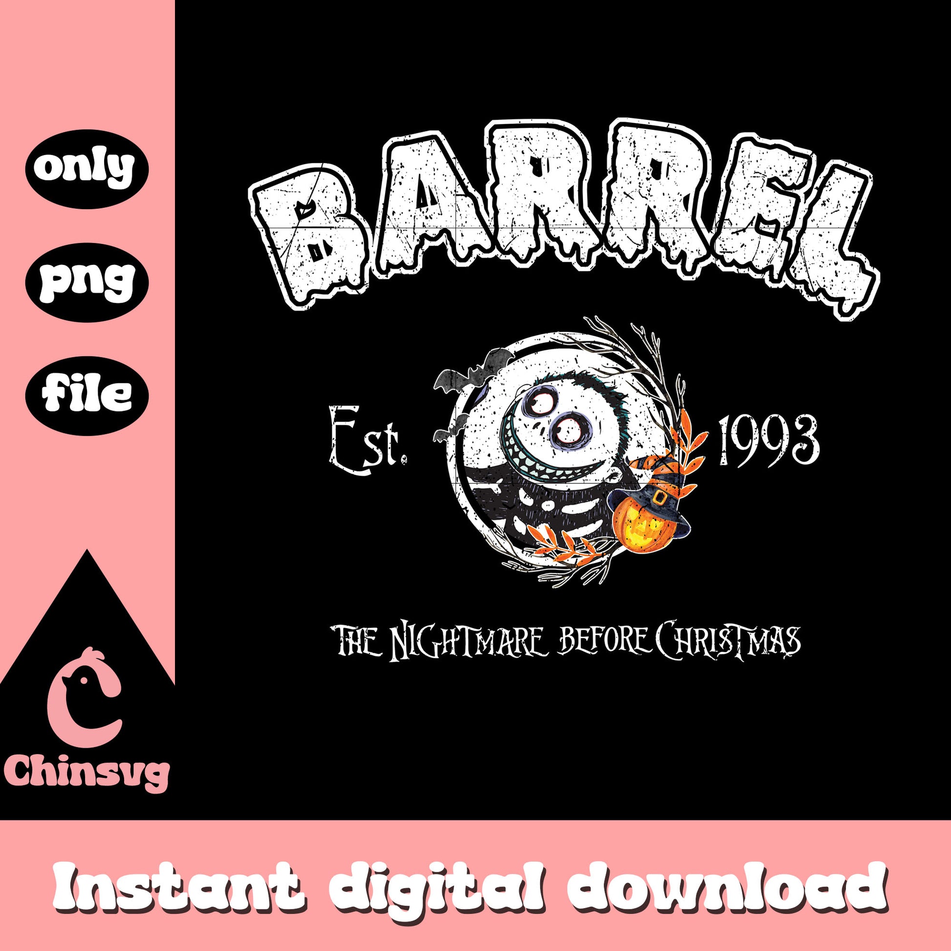Barrel est 1993 nightmare movie png, barrel night before christmas png