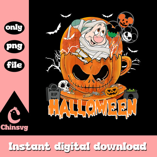 Bashful disney in horror cup design png, bashful snow white png