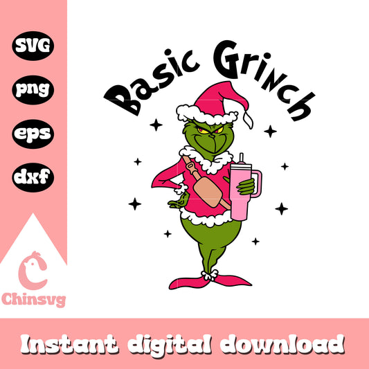 Basic grinch christmas pink svg, basic grinch svg​, the grinch​ svg