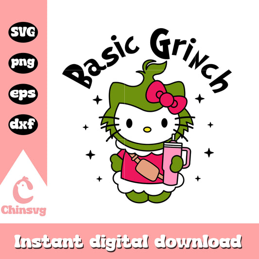 Basic grinch hello kitty christmas svg, hello kitty grinch​​ svg