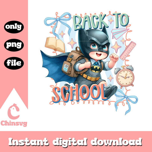 Batman back to school coquette clipart png, batman mavel png