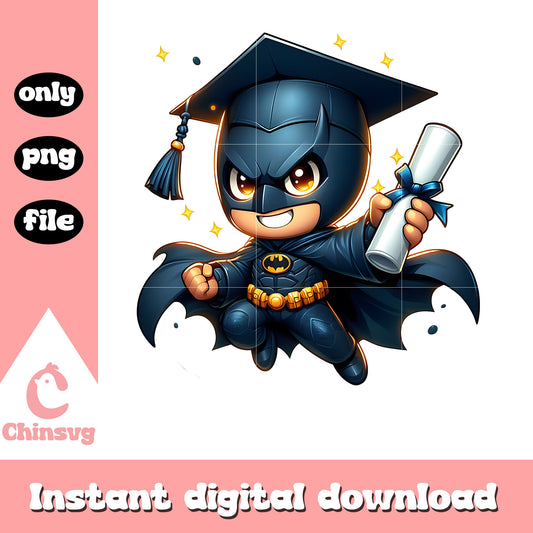 Batman chibi graduation day design png, graduation day design png