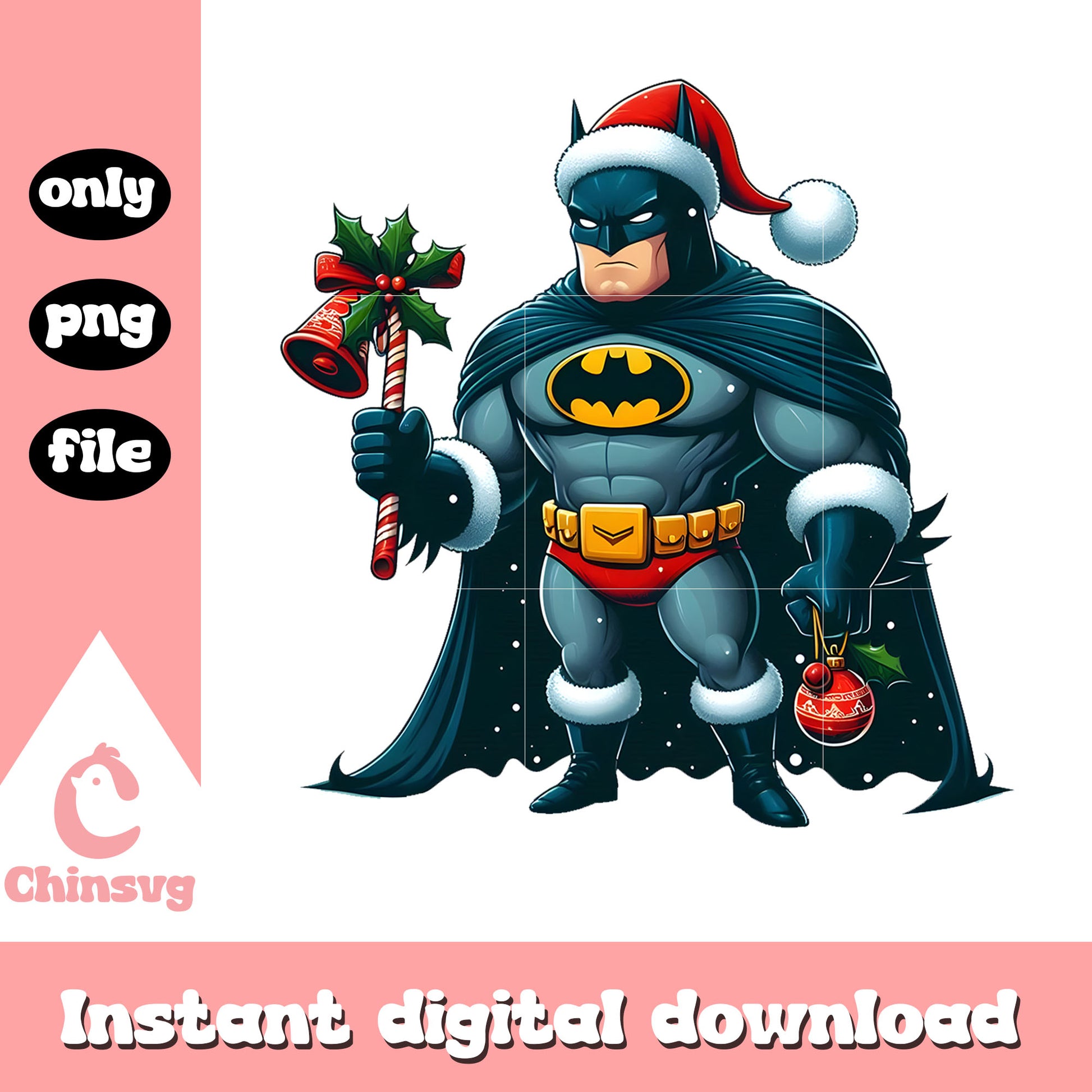 Batman christmas candy canes png, batman marvel png