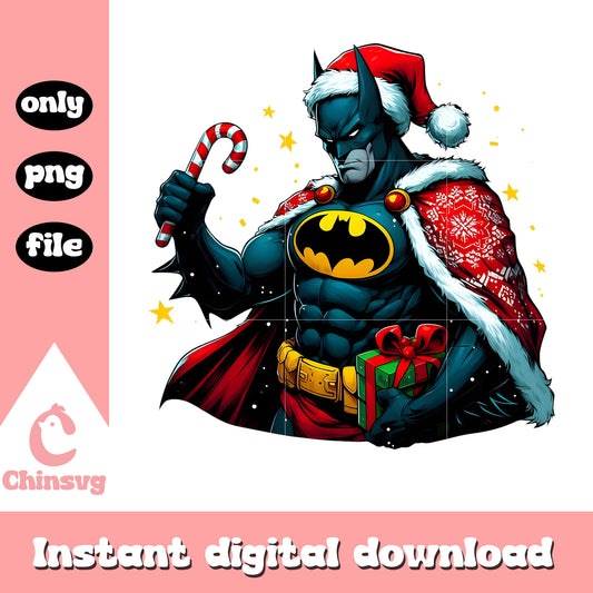 Batman christmas prresent design png, batman png