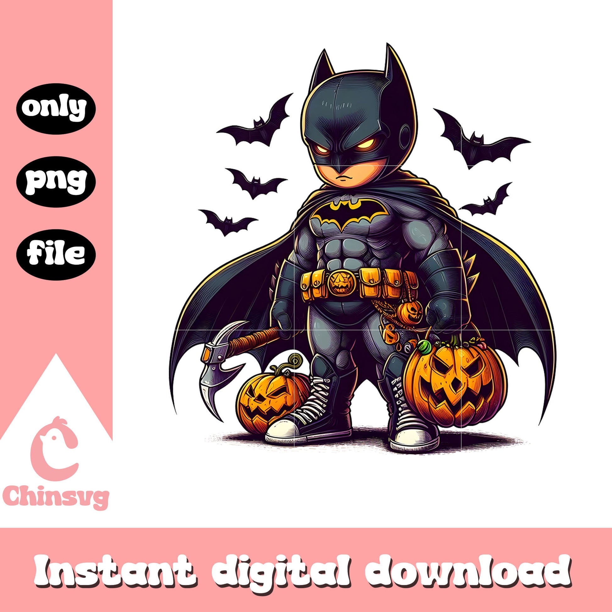 Batman hand candy halloween png, batman halloween art png