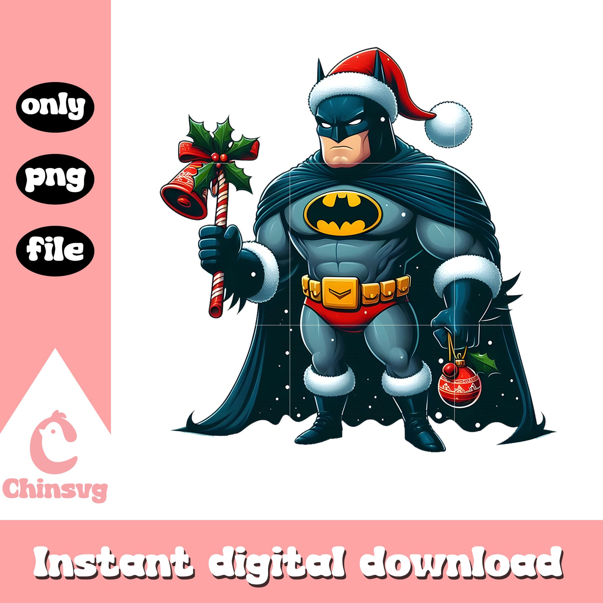 Batman hand christmas candy cane png, batman marvel png