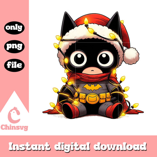 Batman santa hat christmas lights png, spirit christmas png