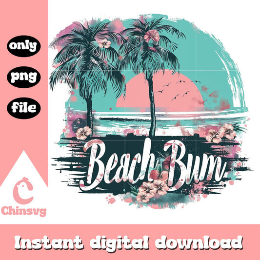 Beach bum summer beautiful scenery png, beautiful summer png
