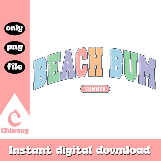 Beach bum summer logo design png, summer vibes​ png, summer beach clipart​