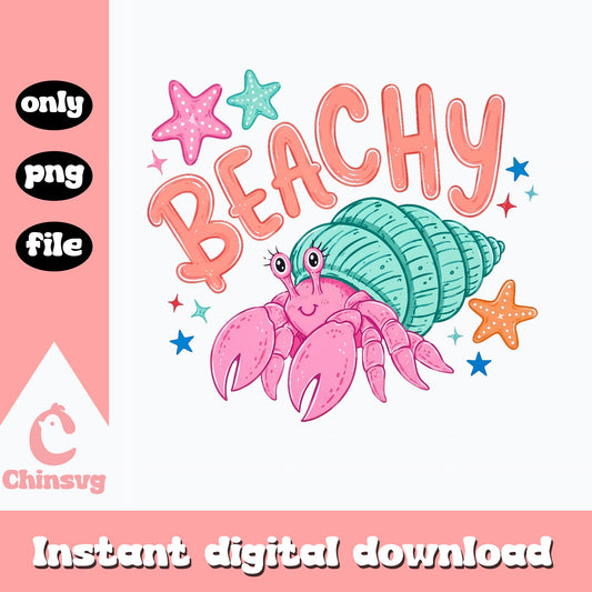 Beachy Hermit Crab PNG, Summer Beach Clipart, Starfish PNG