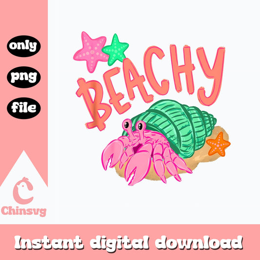 Beachy Hermit Crab PNG, Summer Beach Starfish PNG, Cute Crab PNG