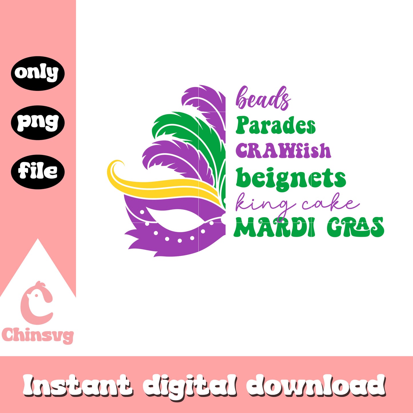 Bead mardi gras digital png, mardi gras in new orleans​ png