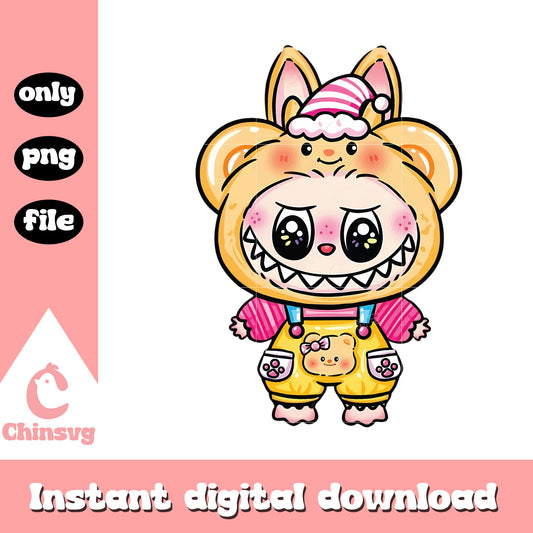 Bear labubu cute doll design png, labubu character png