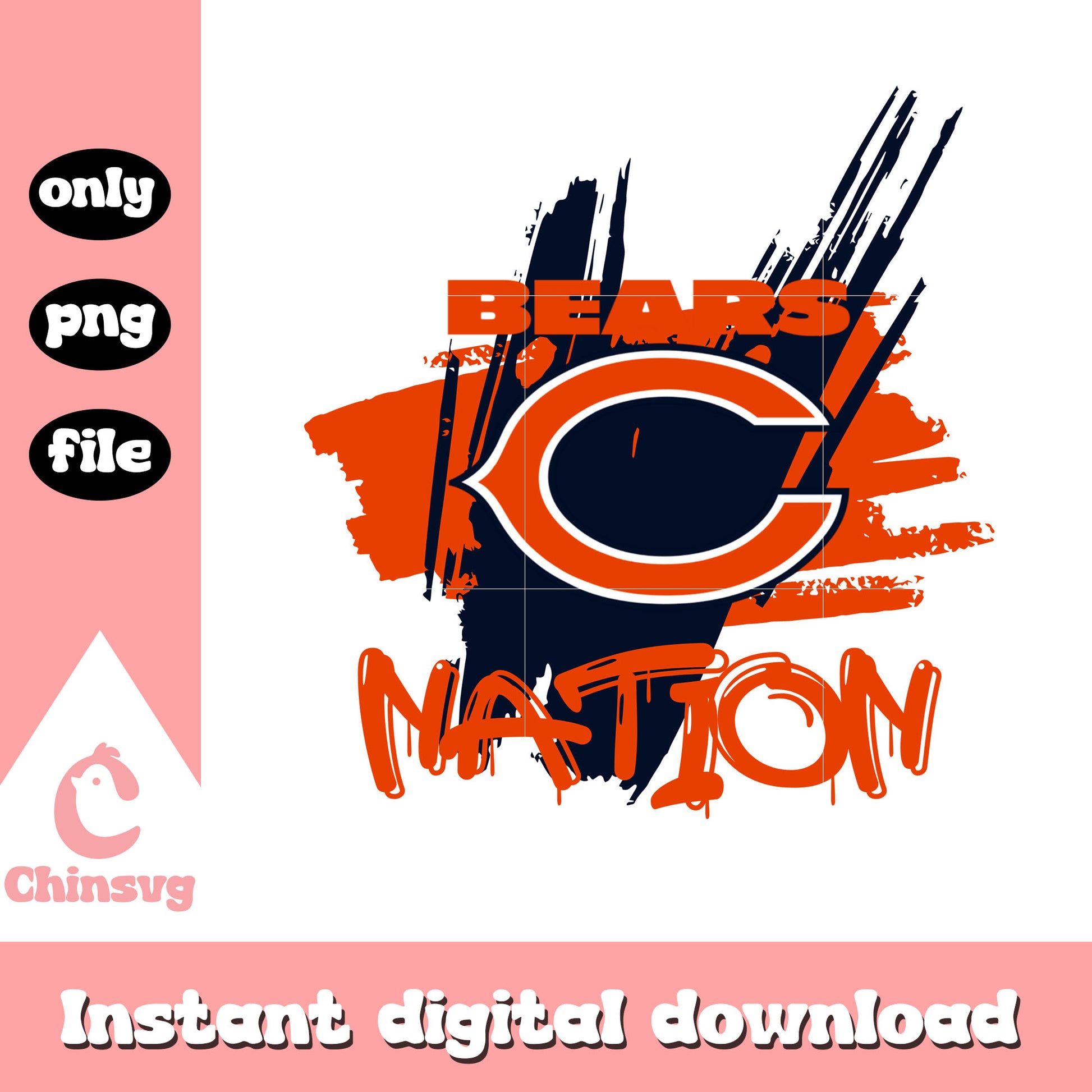 Bear nation logo design png, Chicago Bears logo png