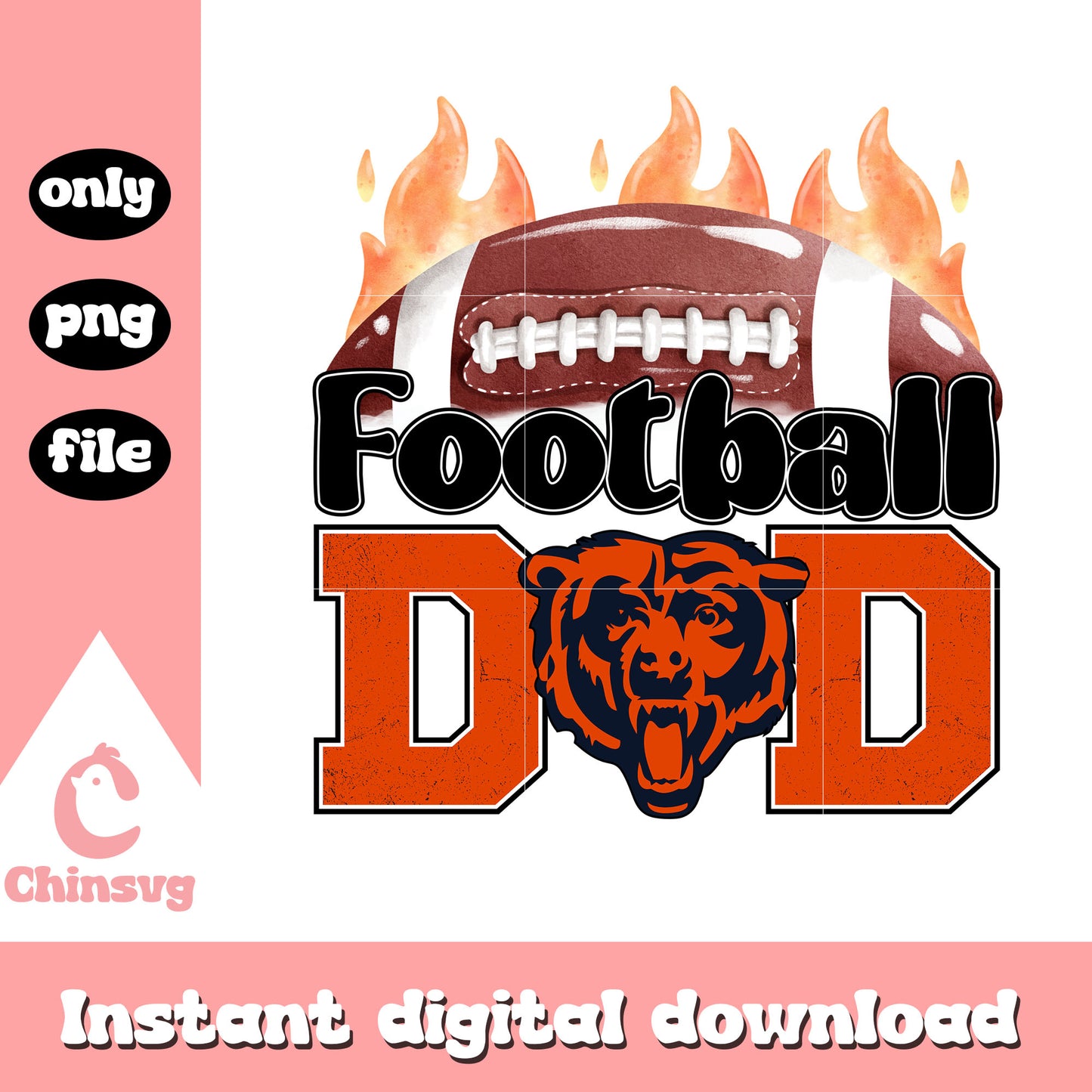 Bears football dad designpng, Chicago Bears png