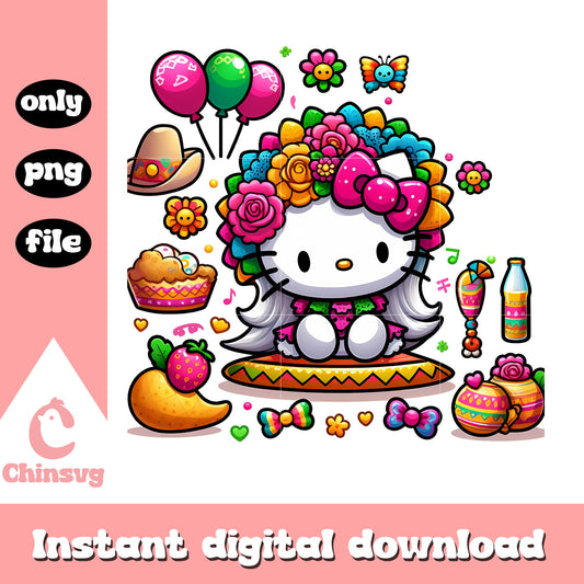 Beautiful hello kitty mexico clothing png, mexican clothes png