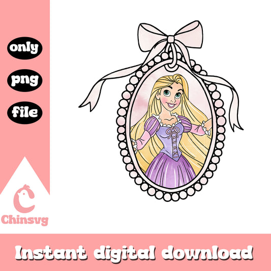 Beautiful princess Rapunzel png, disney mirror design png