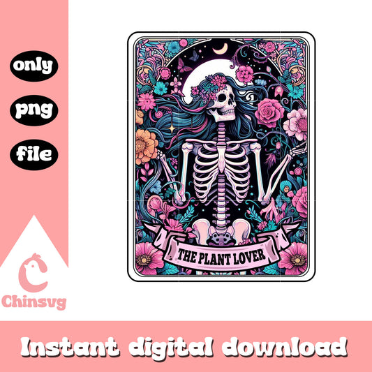 Beautiful skeleton tarot card png, the plant png, tarot png