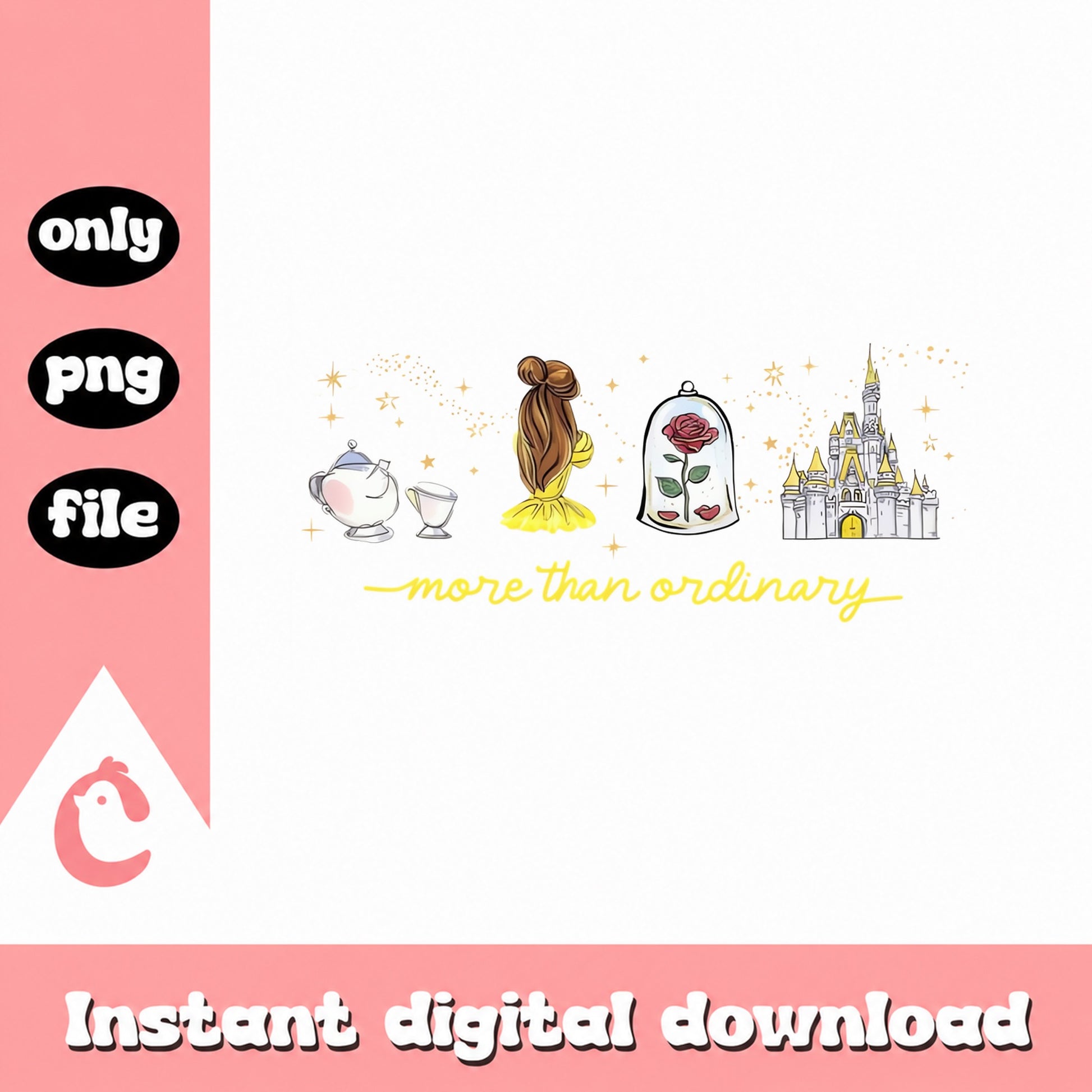 Beauty And The Beast PNG Bundle, Disney Princess Belle, Castle PNG