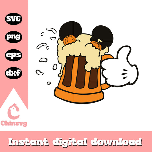 Beer mickey mouse svg, mickey mosue ears svg, disney svg