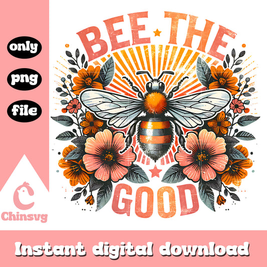 Bee the good flower design png, bee png, trending png