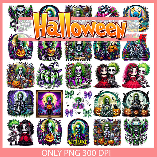 Beetlejuice cartoon halloween design bundle png