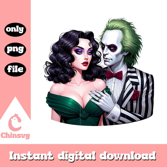 Beetlejuice and lydia couple fanart png, Beetlejuice and lydia png