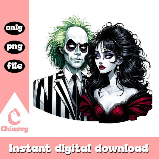 Beetlejuice and lydia couple png, beetlejuice characters​ png