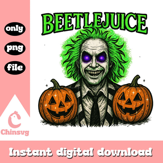 Beetlejuice halloween pumpkin design png, beetlejuice halloween png