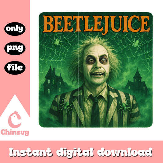 Beetlejuice halloween spiderweb png, halloween design png
