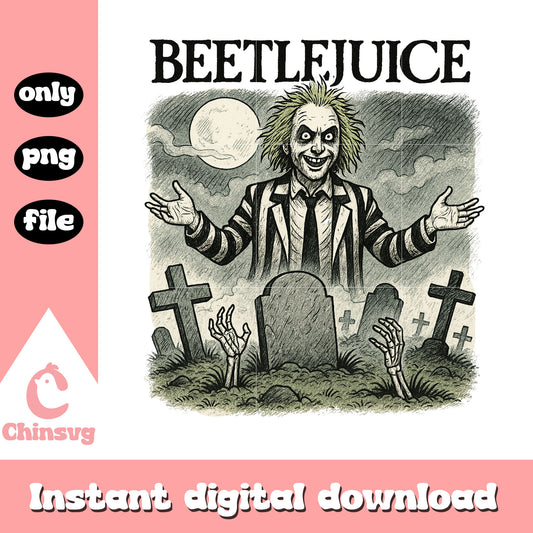 Beetlejuice halloween tombstone png, halloween day png