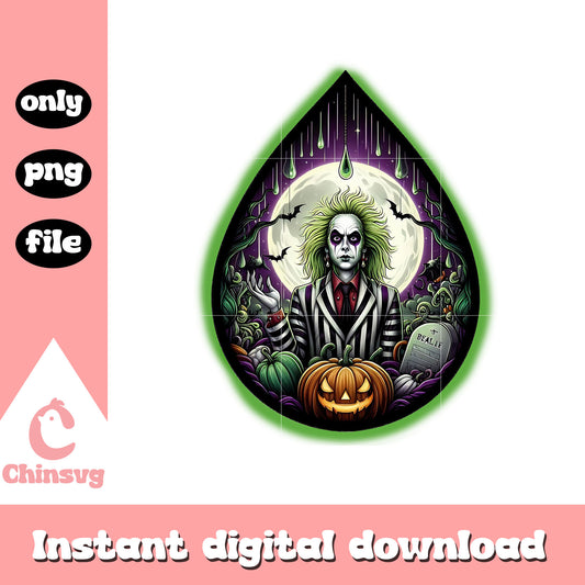 Beetlejuice pants cemetery pumpkin teardrop png, pumpkin halloween png