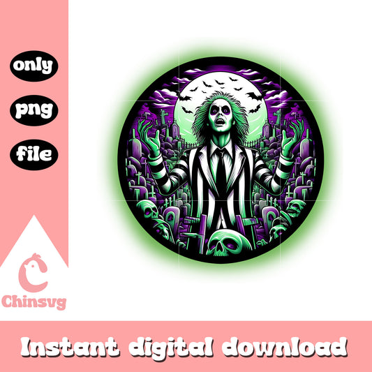 Beetlejuice pants crazy cemetery skull png, halloween spooky png