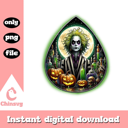Beetlejuice pants joker pumpkin a teardrop png, halloween png
