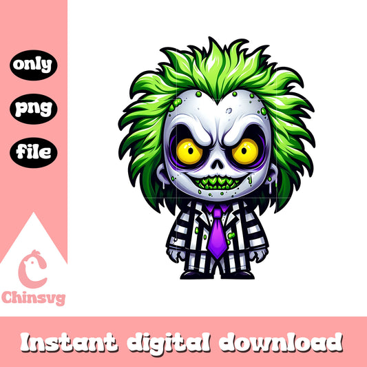 Beetlejuice pants smiling chibi horror png, beetlejuice png