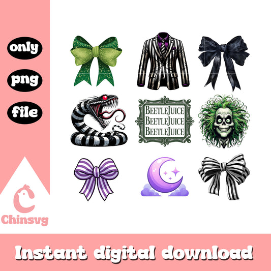 Beetlejuice snake bow png, Beetlejuice Bows Png, beetlejuice png