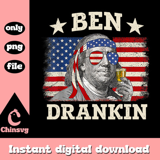 Ben Drankin retro american flag png, ben drankin png, usa flag png