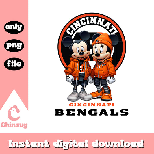 Bengals black disney custom png, mickey mouse nfl​​​ png