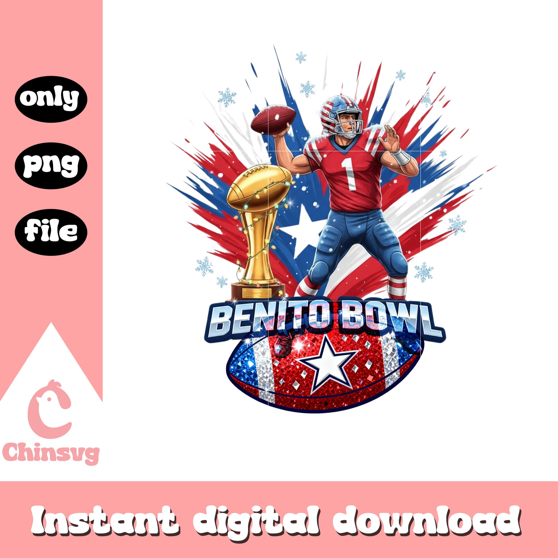 Benito bowl player design png, nfl football​ png, super bowl png