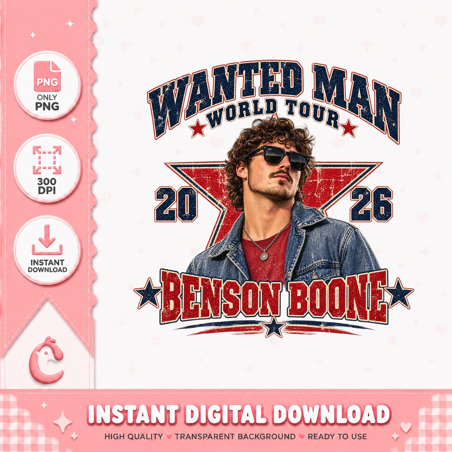Benson Boone World Tour PNG, Country Music Singer PNG, Fan Art PNG
