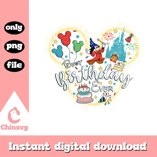 Best birthday ever mickey head png, birthday png, mickey png