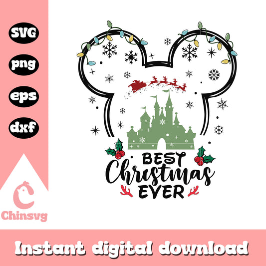 Best christmas ever mickey head svg, disney christmas svg