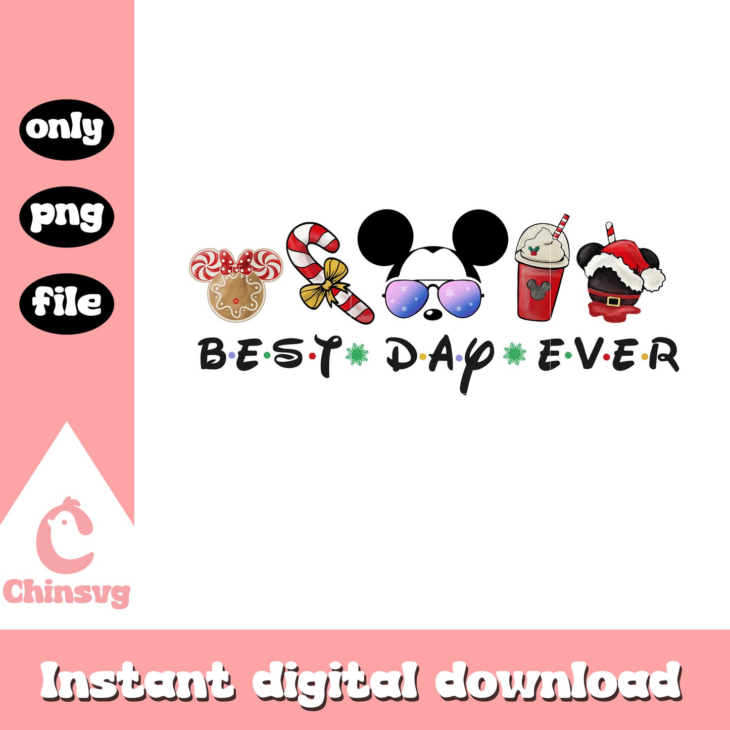 Best day ever christmas food and drinks png, disney christmas png