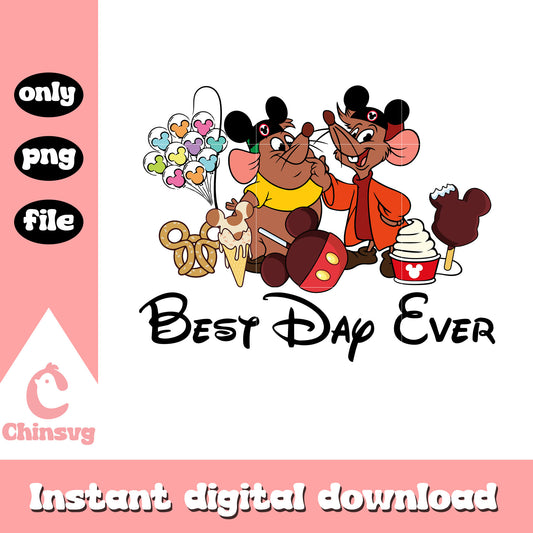 Best day ever gus gus mouse png, disney png, best day ever png