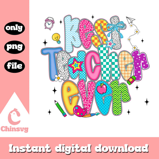 Best teacher ever back to school design png, back to school teacher png