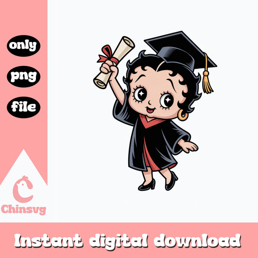 Betty Boop Graduation PNG, Graduate Clipart, Class Of 2025 PNG