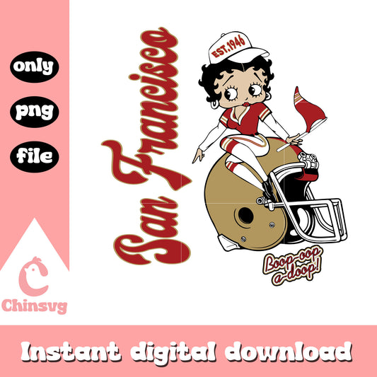 Betty boop San Francisco 49ers svg, cheerleader svg